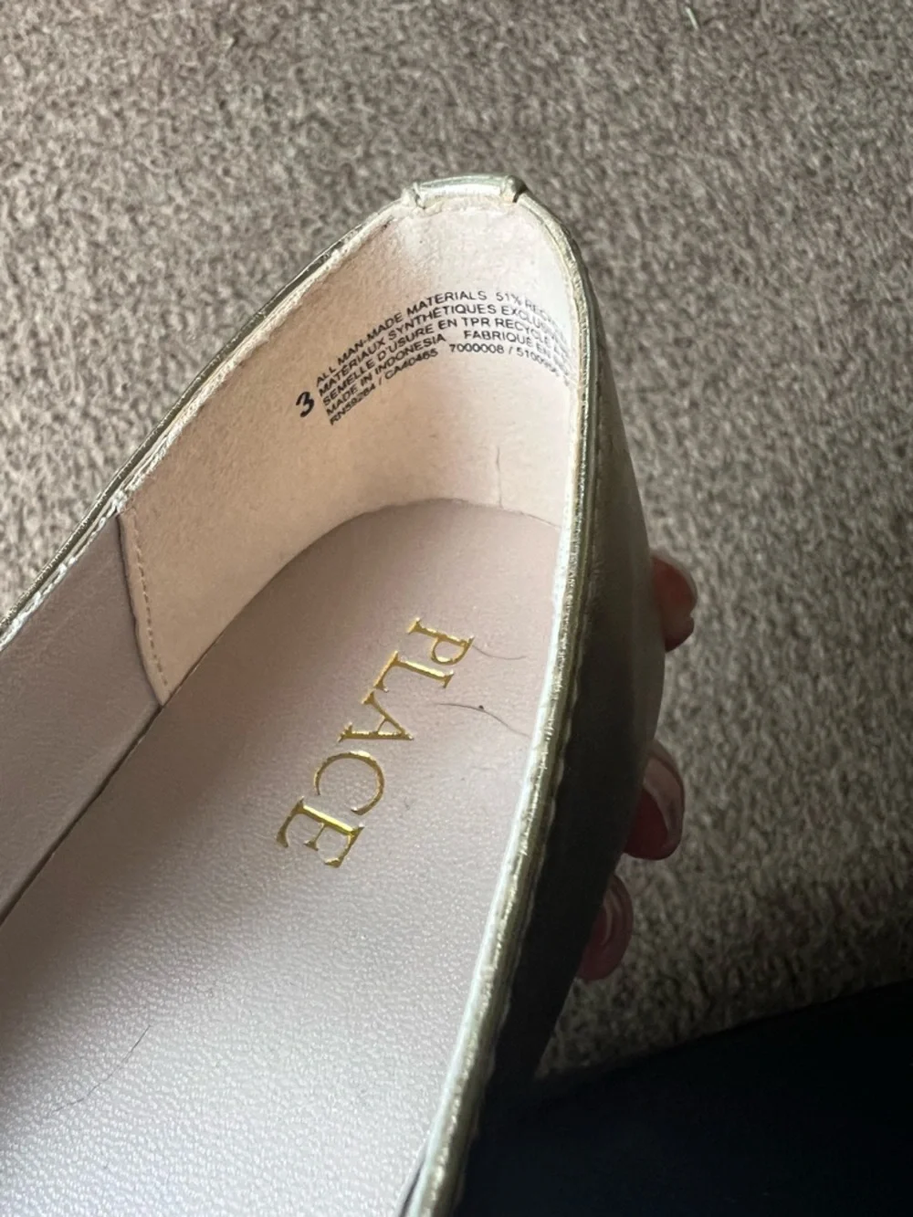 The children’s place Girls' Gold Mary Jane Ballet Flats with Bow size 3